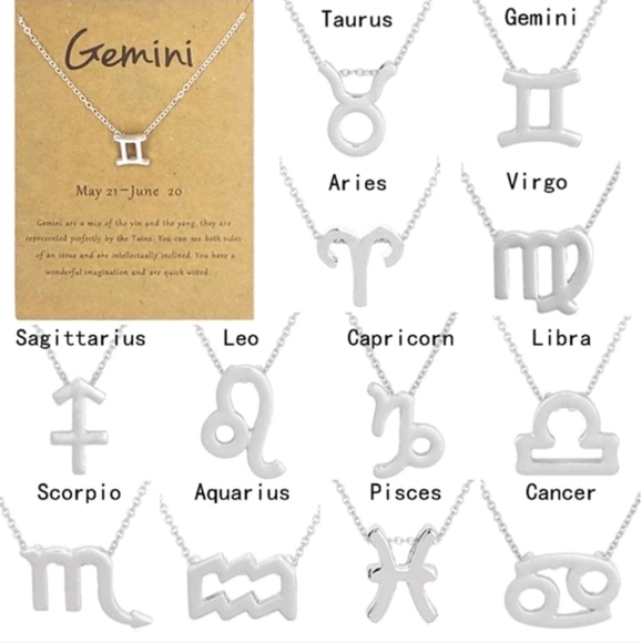 NWT Zodiac Sign Pendant Necklace in Silver - Picture 3 of 4